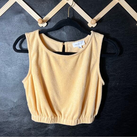mable Tops - Mable Peach Terry‎ Cloth Crop Tank Top Size Small